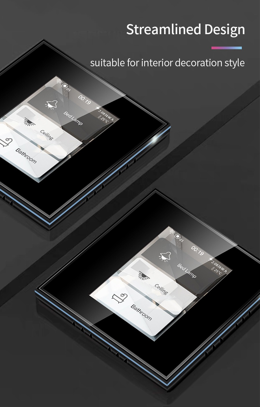 LANBON MagicPanel LCD Wifi MeshLuxury Smart Switch For Hote L8-HS 03 LANBON MagicPanel LCD Wifi MeshLuxury Smart Switch For Hote L8-HS 03